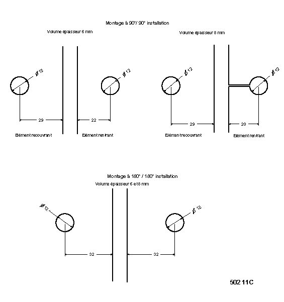 Klemmbefestigung für Trennwände - 52 x 40 mm - Flache Eckhalterung - Zamak vergoldet