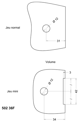 Knopfschloss mit Riegel, verschiedene Schlüssel, eloxiert Edelstahlver