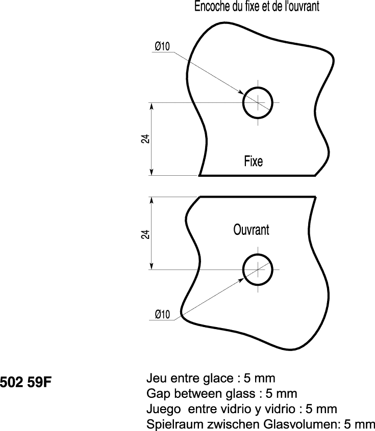 Schloss aus Zamak, A.S., für Doppeltür, gleiche Kombination, verchromt