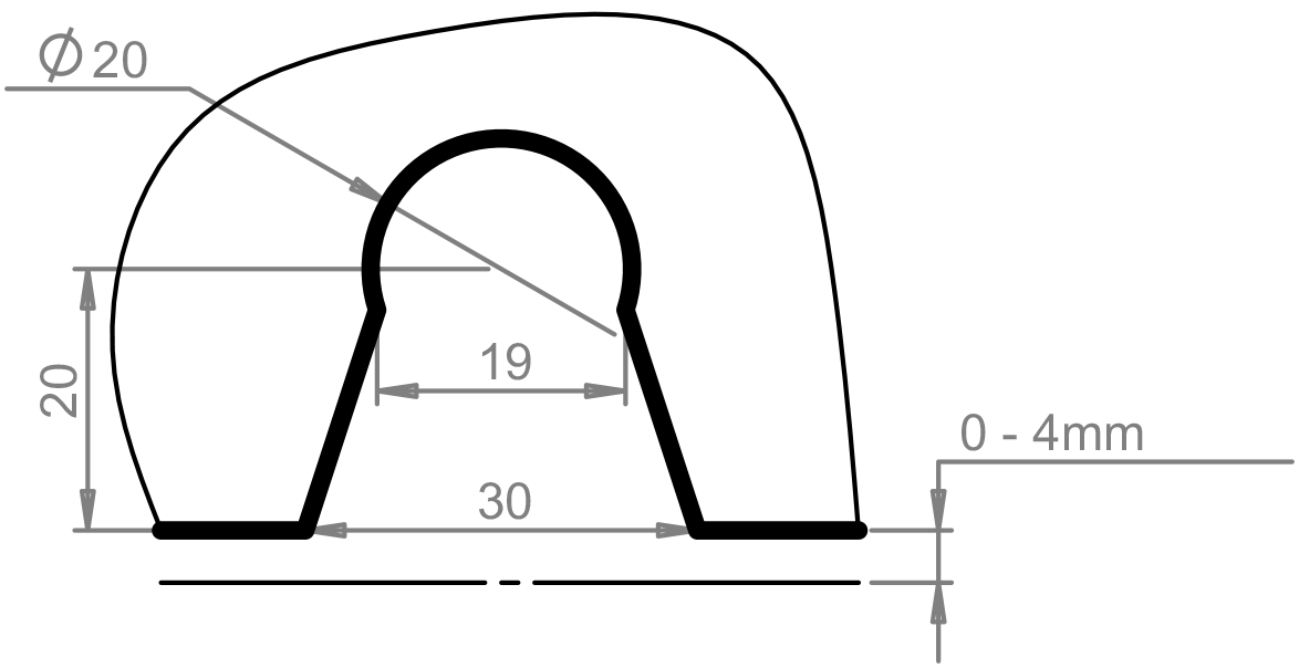 Steg clip-in-door 25x5x2140 Lochabstand 1550 & 1800   Verchromt glänzend