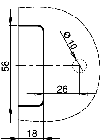 Klemmbefestigung für Trennwände - 52 x 40 mm - Flache Eckhalterung - Zamak vergoldet