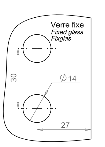 indexed hinge venus wall/gl th.8 x2 gilded brass