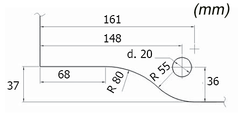 Bodenangel Janus F3, Haltestellung bei 90°