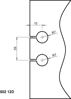 clip for partition with counterplate - flat heel - 52 x 40 mm - zamak - gold