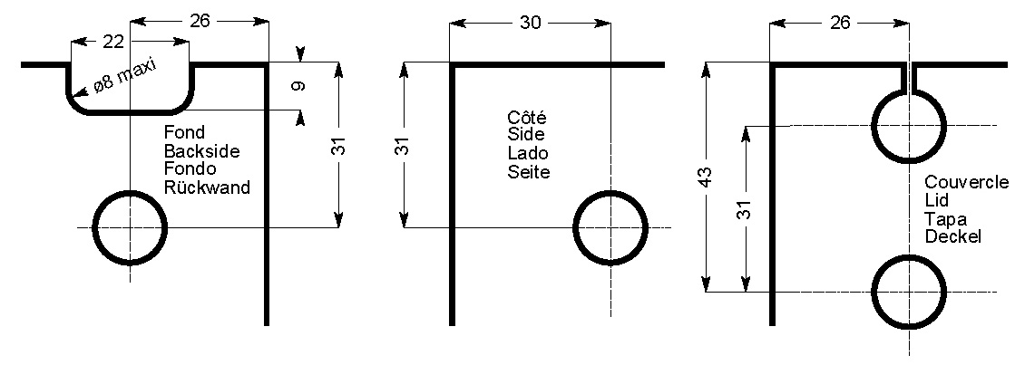 Platine d'espacement 60x60x5mm