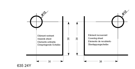 pince inclinée, 3 départs, basse, poli