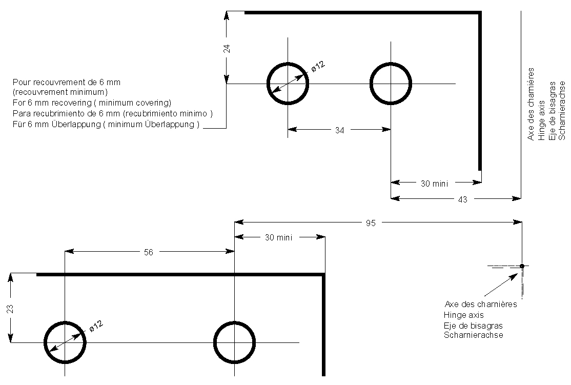 ausziehbare Versteifung adroll quadratisch 20x20 0,7m-1,4m Aluminium Kupfer