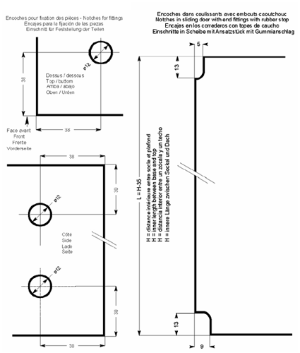 Platine d'espacement 60x60x5mm