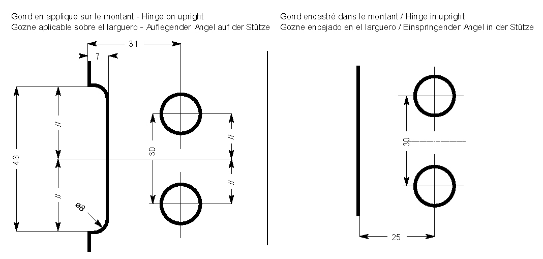 Satz mit 4 Haltestiften aus Plastik vollkommen transparent Ø16x9mm