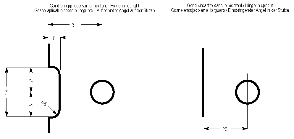 Hülsen zur Montage der Gleitführung, goldfarben