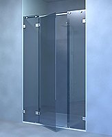 shower screen capsi niche 2 fixed WG 1 door GG180  stiffener 2pts anodised aluminium BSS effect