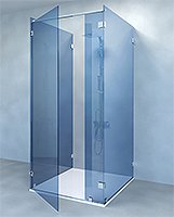 shower screen capsi wall 1GG90 1fixed 2laterals parallel stiffener anodised aluminium BSS effect