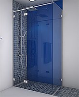 shower screen capsi wall 1GG180 2 fixed parallel stiffener anodised aluminium BSS effect