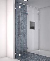 shower screen capsi wall 2GG90 2 fixed laterals parallel stiffener anodised aluminium BSS effect