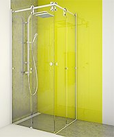 shower screen adslide alu angle 2 doors  anodised aluminium  chromed