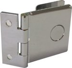 hinges with wall plate, 40 x 40 mm, for glass 6 to 8 mm, 1.20 x 0.60, chromed brass