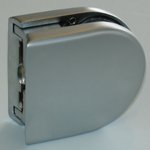 clip for partition with counterplate - for tube - 55 x 60 mm - zamak - matt chromed