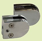 clip for partition with counterplate - flat heel - 52 x 40 mm - zamak - chromed