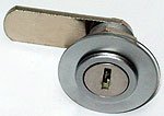 round facade lock, keyed alike n°1, key not supplied, mat chromed brass