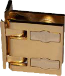 charnière à rappel capsi mur ép.8 tout métal x2 cupro-aluminium doré