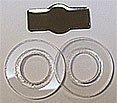 kit bouton prestige plastique transparent    chromé brillant