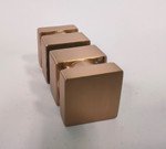 bouton capsi carré 30 double  cupro-aluminium brossé verni