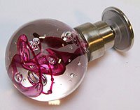 doorknob Ile de Bréhat - Single - Fuchsia bubble tube - Base matt nickel.