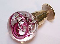 doorknob Ile de Bréhat - Single - Fuchsia bubble tube - Gold base.