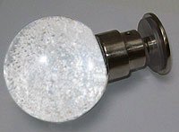 doorknob Ile de Bréhat - Single - Clear microbubbles - Base matt nickel.