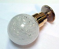 doorknob Ile de Bréhat - Single - Clear microbubbles - Gold base.