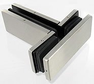 transom / fixed glass panel hinge with fin, SEVAX range, brushed stainless steel