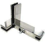 right transom / side hinge with fin for mobile glass,  SEVAX range, polished stainless steel