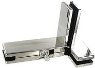 left transom / side hinge with fin for mobile glass, SEVAX range, polished stainless steel