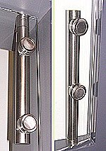 Upper and lower hinge set Ø 25, polished stainless steel tube adlock