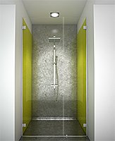 kit shower screen capsi niche 1 door WG 1fixed  anodised aluminium BSS effect