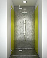 kit shower screen capsi niche 1 fixed WG 1 door GG180 90deg stiffener anodised aluminium BSS effect