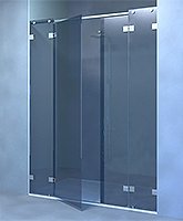 kit shower screen capsi niche 2fixed 2doors GG180 parallel stiffener anodised aluminium BSS effect