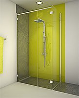 kit shower screen capsi angle 1 door WG 1 fixed 1 lateral parallel stiffener anodised aluminium BSS effect