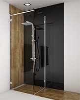 kit shower screen capsi angle 1 door WG 1 lateral parallel stiffener anodised aluminium BSS effect