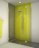 kit shower screen capsi angle 1 door WG 1 fixed 1 lateral  anodised aluminium BSS effect
