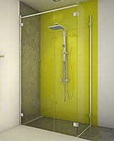 kit shower screen capsi angle 1 door WG 1door GG90 1 lateral parallel stiffener anodised aluminium BSS effect