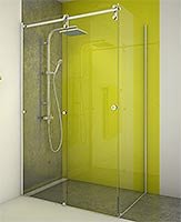 kit shower screen adslide alu angle 1 door   anodised aluminium chromed