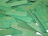 cales en bois déroulé, longueur 70 mm, largeur 18 mm, ép. 2 mm, coloris vert x 1000
