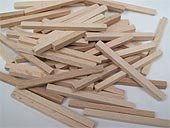 wedges, rolled hardwood, length 70 mm, width 5 mm, thickness 5 mm, natural color x 1000