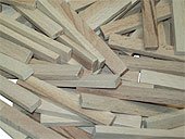 wedges, rolled hardwood, length 70 mm, width 10 mm, thickness 5 mm, natural color x 1000