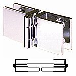 clips-hinges, double - opening 10 mm - chromium-plated brass - for glass 60 x 40