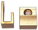 tabs, brass, drawn out section, opening 6.4 mm, 100 fixed units, polished