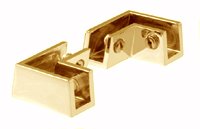 clips, 2 entries, slanted angles, lower, polished brass