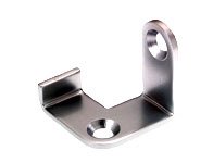 angle-plate with stop, simple, LH fitting, aluminium grey brass