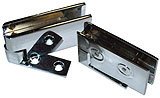 hinges for notched and drilled glass, chromed brass